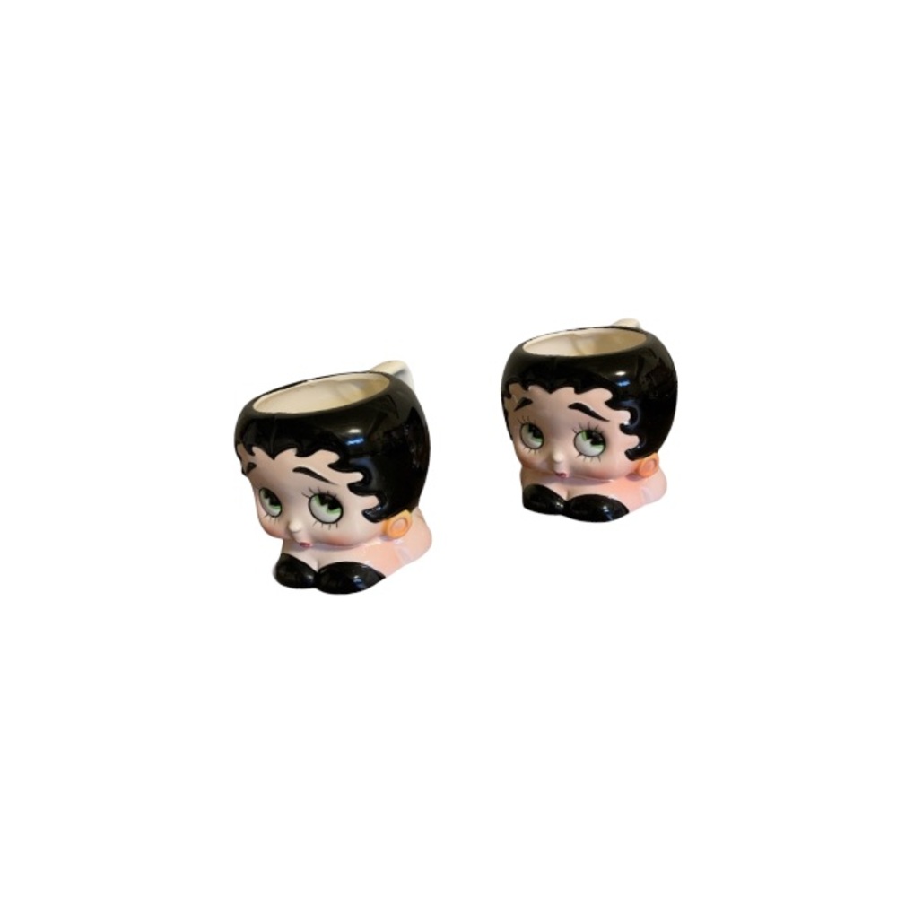 Betty Boop Vintage Hand Painted Set of Two Mugs from Japan